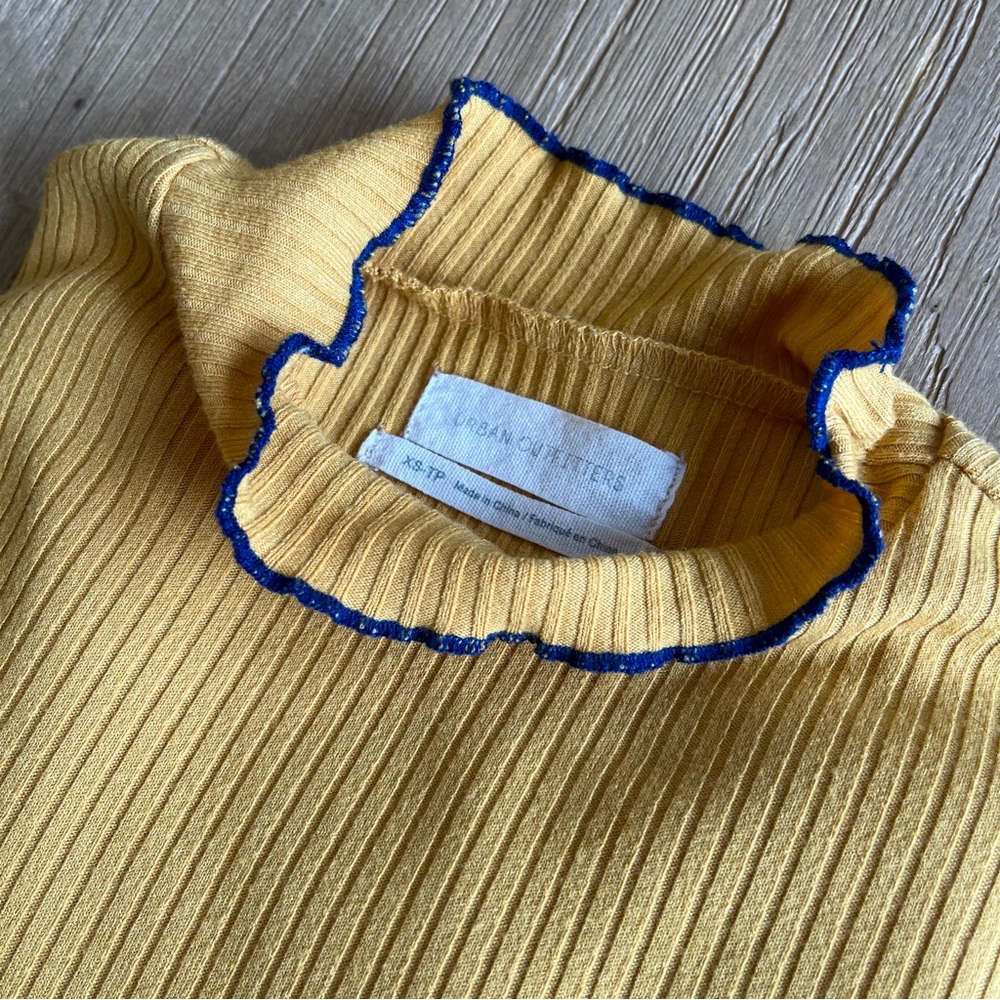 UO Urban Outfitters Women's Mustard Yellow Ribbed knit Dress Size XS